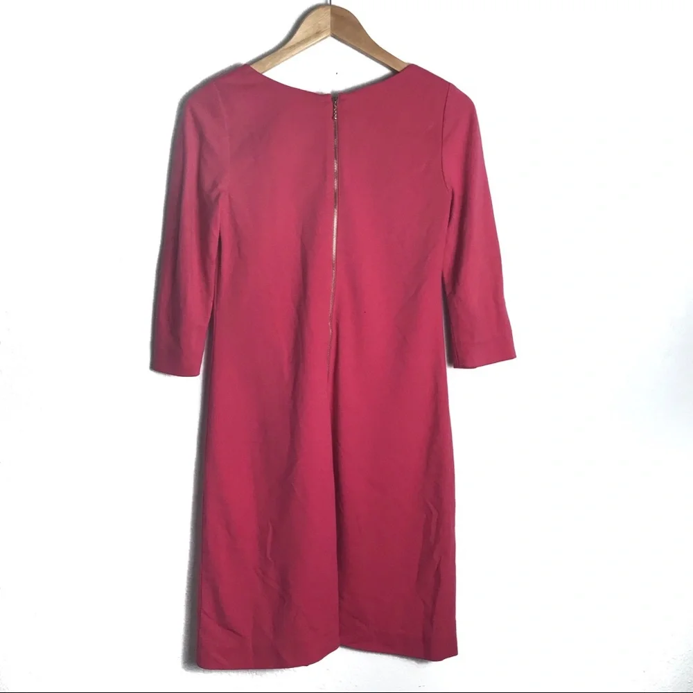 KATE SPADE Coral Pink Shift Mini Dress Size XS Short Sleeve Pockets